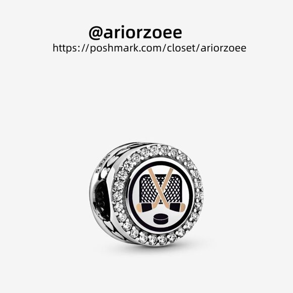Pandora Engravable Hockey Charm|Pendant - Picture 1 of 2